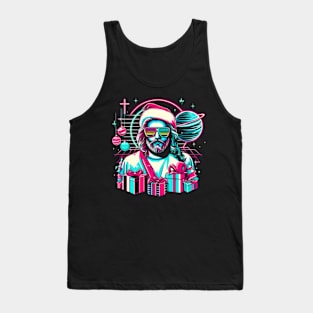 COOL JESUS SUNGLASS CHRISTMAS RETRO 80'S NEON VIBE Tank Top